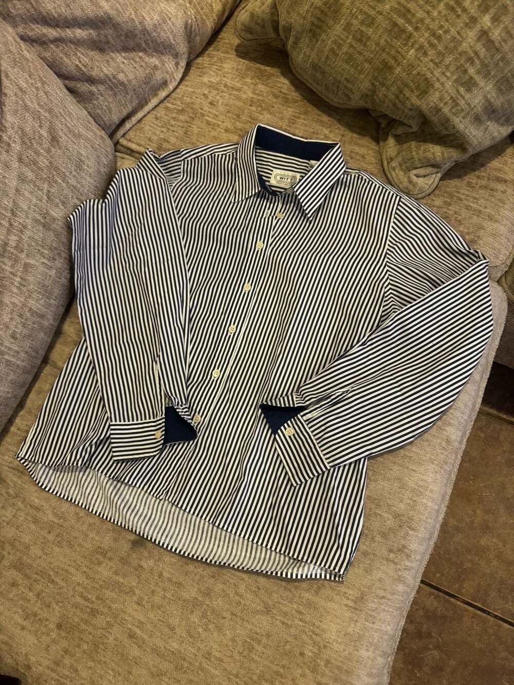 Witt Shirt Collection Striped Button Down Shirt Size 12
